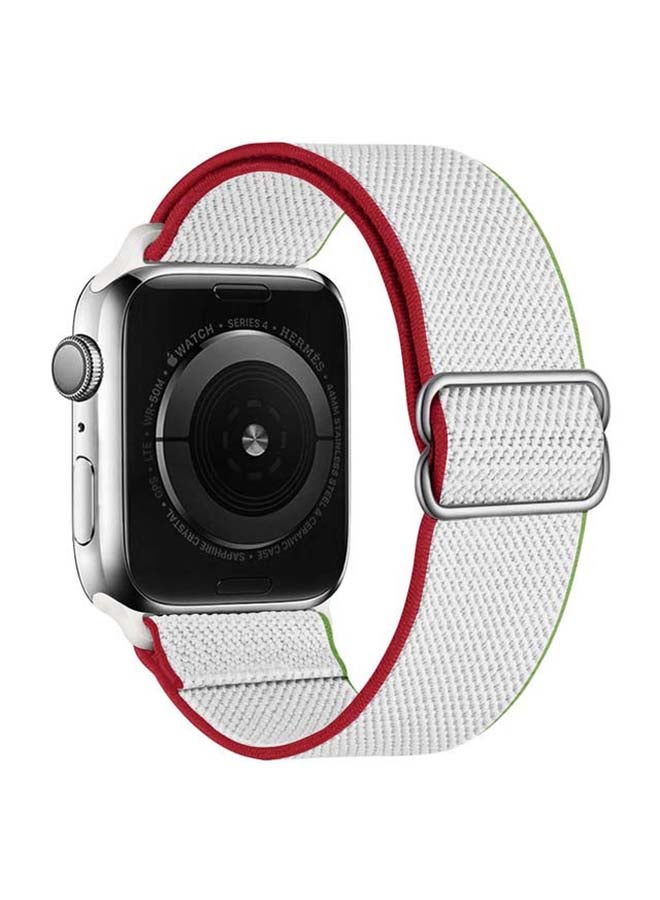 Perfii Flag Adjustable Braided Solo Band for Apple Watch Series 6/SE/5/4/3/2/1 40/38mm White - Image 2