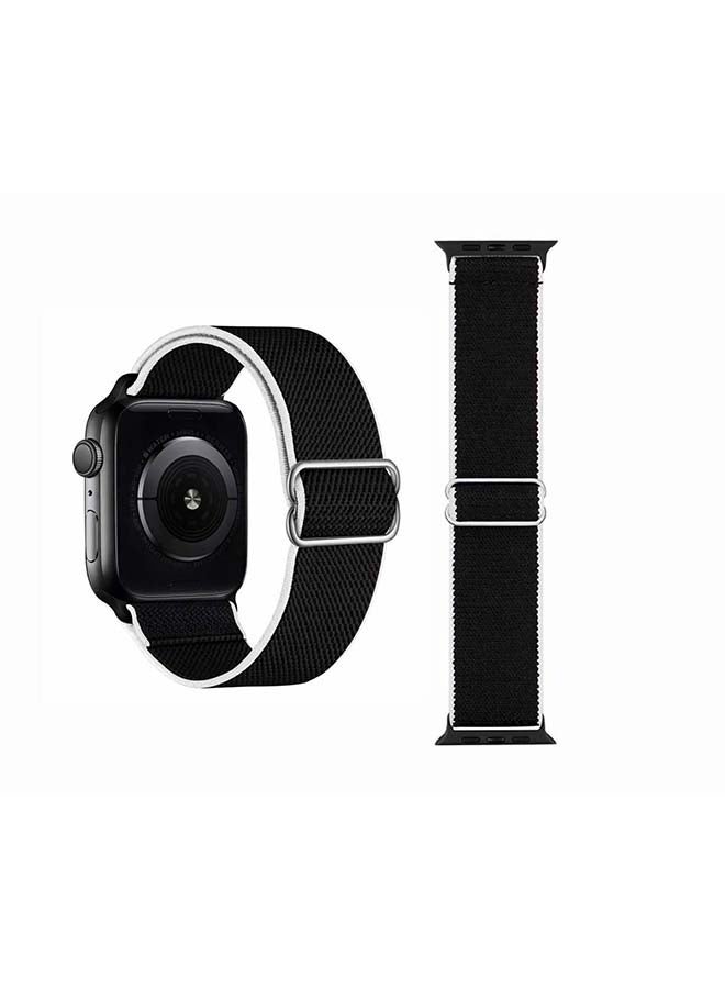 Perfii Flag Adjustable Braided Solo Band for Apple Watch Series 6/SE/5/4/3/2/1 40/38mm Black - Image 1
