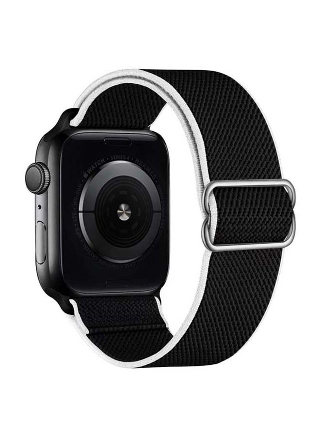 Perfii Flag Adjustable Braided Solo Band for Apple Watch Series 6/SE/5/4/3/2/1 40/38mm Black - Image 2