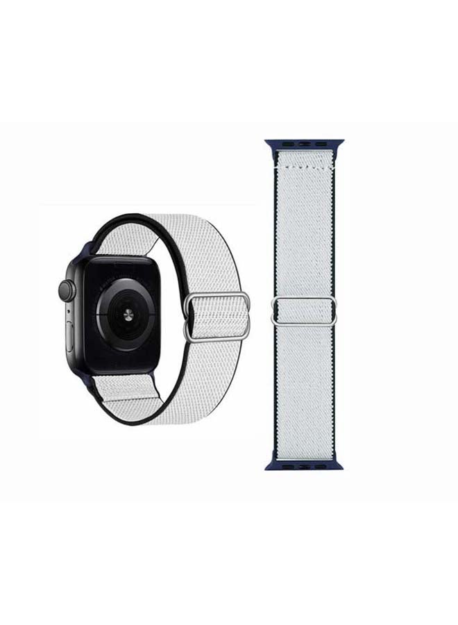 Perfii Flag Adjustable Braided Solo Band for Apple Watch Series 6/SE/5/4/3/2/1 40/38mm White - Image 1