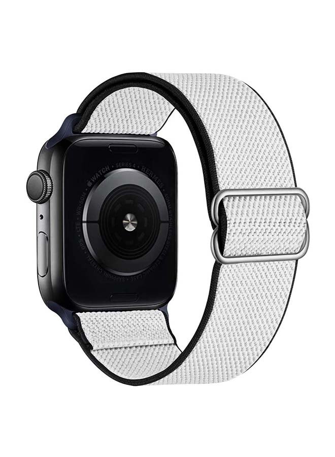 Perfii Flag Adjustable Braided Solo Band for Apple Watch Series 6/SE/5/4/3/2/1 40/38mm White - Image 2