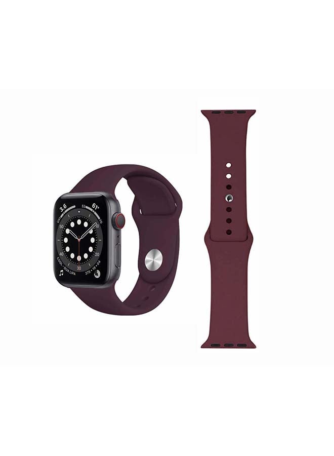 Perfii Replacement Band For Apple Watch Series 6/SE/5/4/3/2/1 40/38mm Plum Red - Image 1