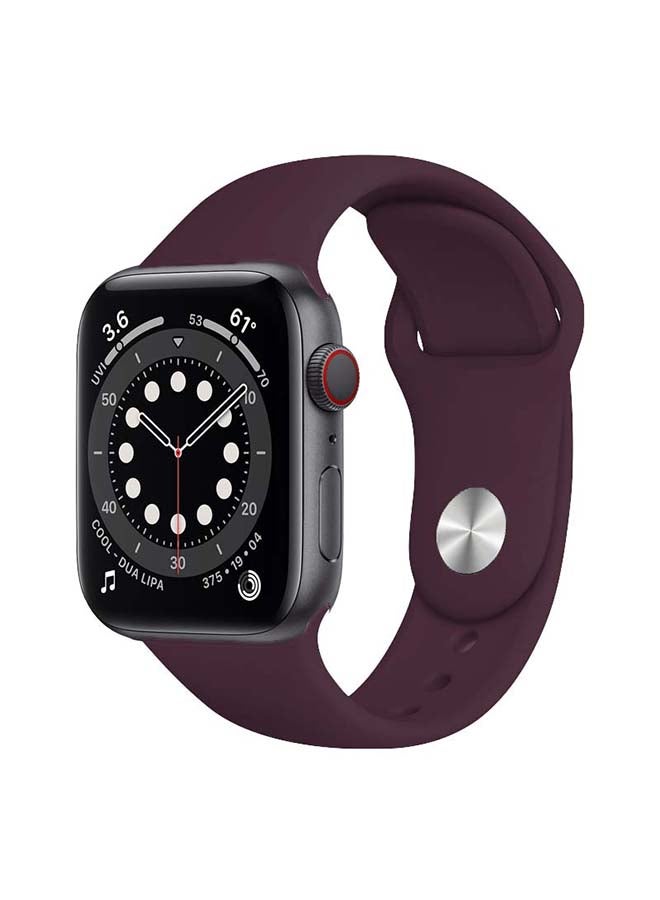 Perfii Replacement Band For Apple Watch Series 6/SE/5/4/3/2/1 40/38mm Plum Red - Image 2