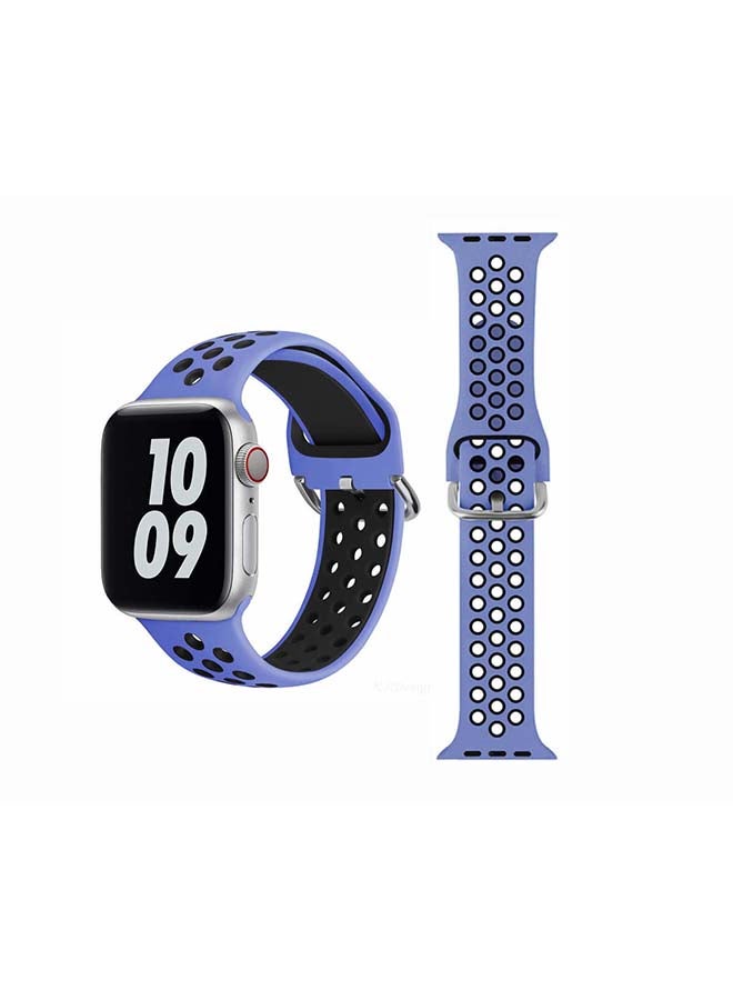 Perfii - Replacement Band For Apple Watch Series 6/SE/5/4/3/2/1 40/38mm Purple/Black - Image 1