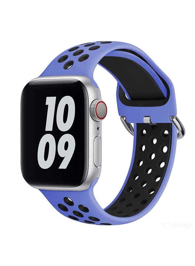 Perfii - Replacement Band For Apple Watch Series 6/SE/5/4/3/2/1 40/38mm Purple/Black - Image 1