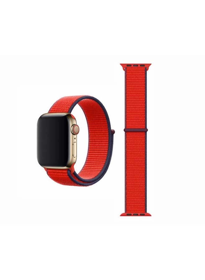 Perfii - Replacement Band For Apple Watch Series 1/2/3/4/5/6/SE 40/38mm Dark Red - Image 1