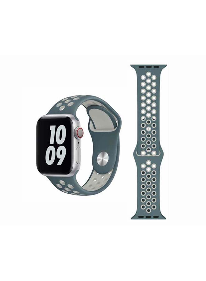 Perfii - Replacement Band For Apple Watch Series 1/2/3/4/5/6/SE 40/38mm Hasta/Light Silver - Image 1