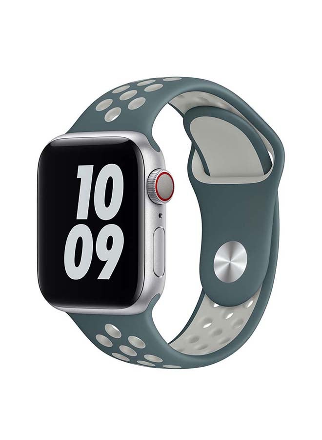 Perfii - Replacement Band For Apple Watch Series 1/2/3/4/5/6/SE 40/38mm Hasta/Light Silver - Image 1