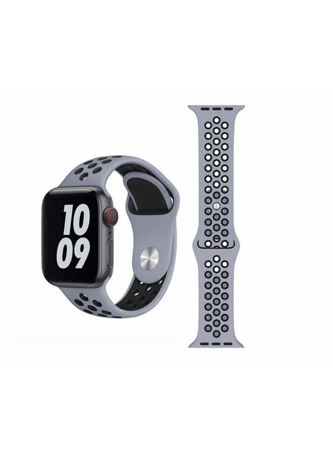 Perfii - Replacement Band For Apple Watch Series 1/2/3/4/5/6/SE 40/38mm Obsidian Mist/Black - Image 1