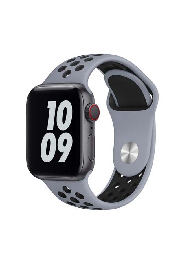 Perfii - Replacement Band For Apple Watch Series 1/2/3/4/5/6/SE 40/38mm Obsidian Mist/Black - Image 1