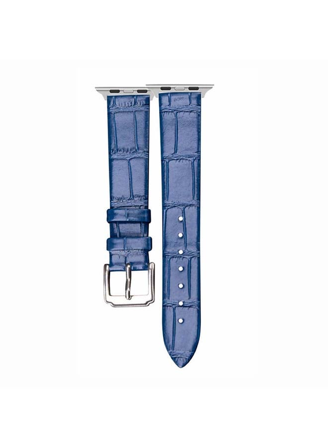 Perfii - Croc Pattern Replacement Band For Apple Watch Series 6/SE/5/4/3/2/1 Royal Blue - Image 1