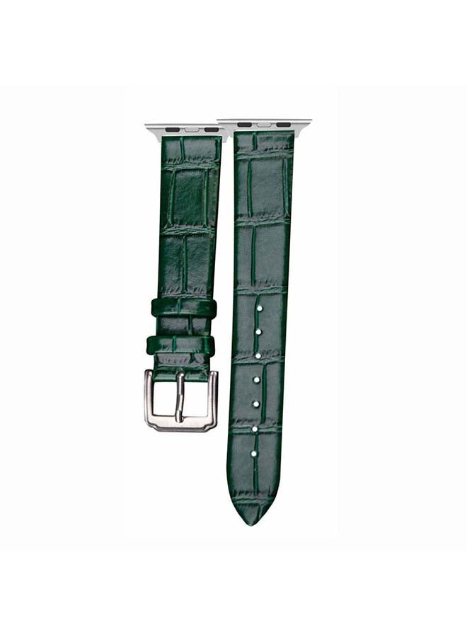 Perfii - Croc Pattern Replacement Band For Apple Watch Series 6/SE/5/4/3/2/1 Green - Image 1