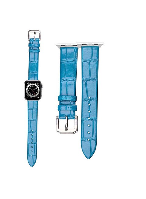 Croc Pattern Replacement Band For Apple Watch Series 6/SE/5/4/3/2/1 Sky Blue