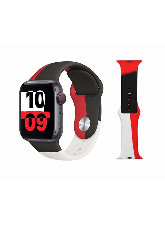 Perfii Trico Replacement Band For Apple Watch Series 6/SE/5/4/3/2/1 Black/Red - Image 1