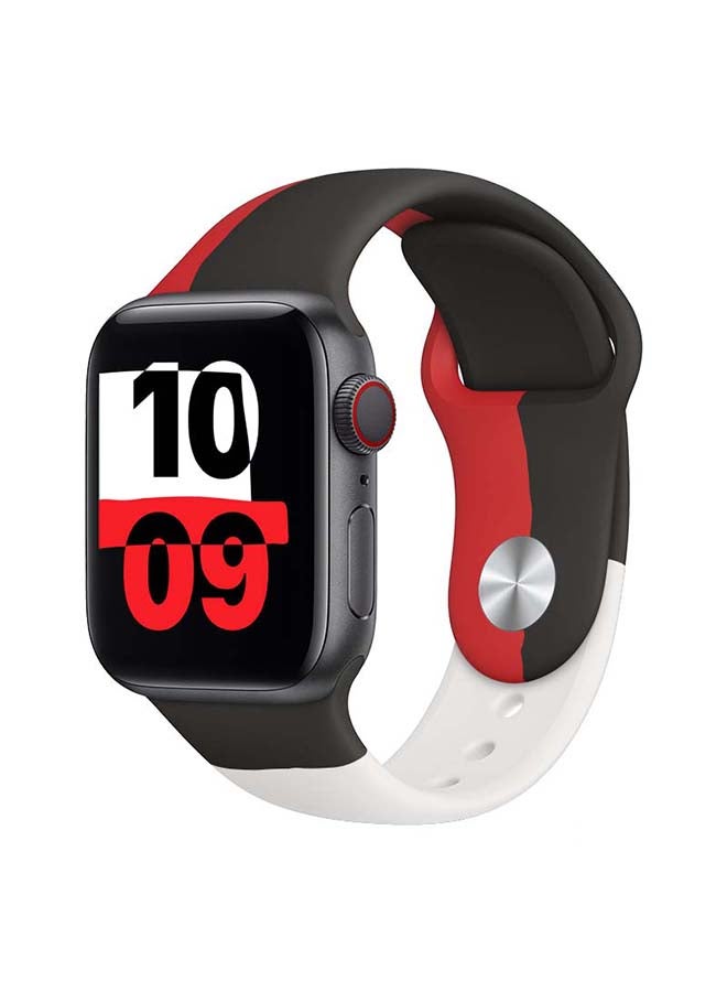 Perfii Trico Replacement Band For Apple Watch Series 6/SE/5/4/3/2/1 Black/Red - Image 2