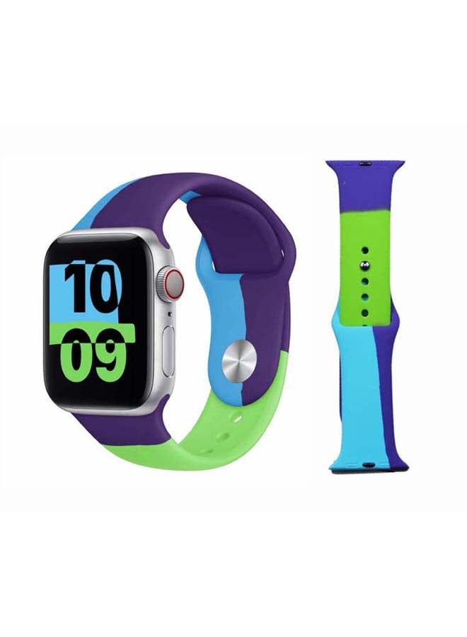 Perfii Trico Replacement Band For Apple Watch Series 6/SE/5/4/3/2/1 Green/Purple  - Image 1