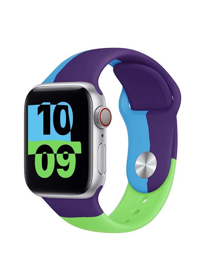 Perfii Trico Replacement Band For Apple Watch Series 6/SE/5/4/3/2/1 Green/Purple  - Image 2