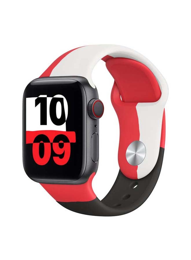 بيرفيي سوار بديل تريكو لساعة أبل ووتش سيريس ‎6/SE/5/4/3/2/1 أحمر/ أبيض - Image 2