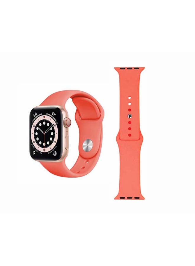 Perfii - Replacement Band For Apple Watch Series 6/SE/5/4/3/2/1 Pink Citrus - Image 1
