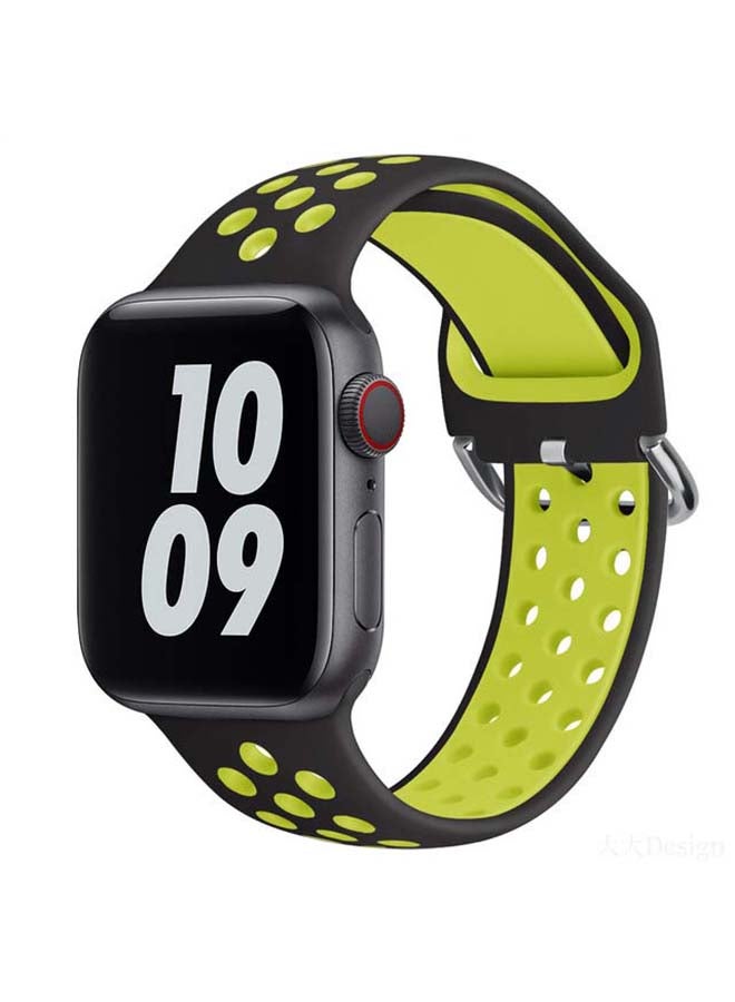 Perfii Replacement Band For Apple Watch Series 6/SE/5/4/3/2/1 Black/Volt - Image 2