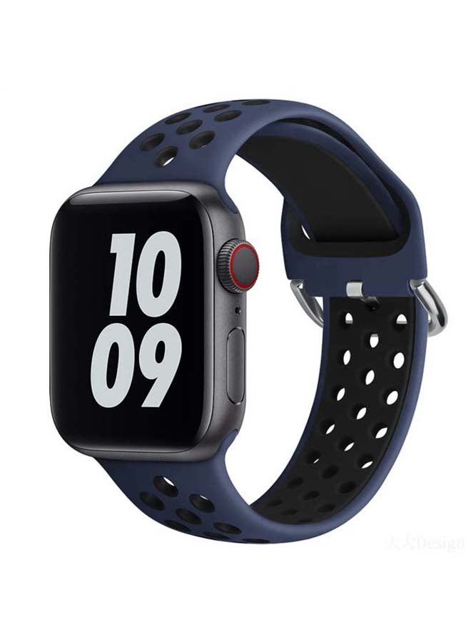 Perfii Replacement Band For Apple Watch Series 6/SE/5/4/3/2/1 Midnight Blue/Black - Image 2