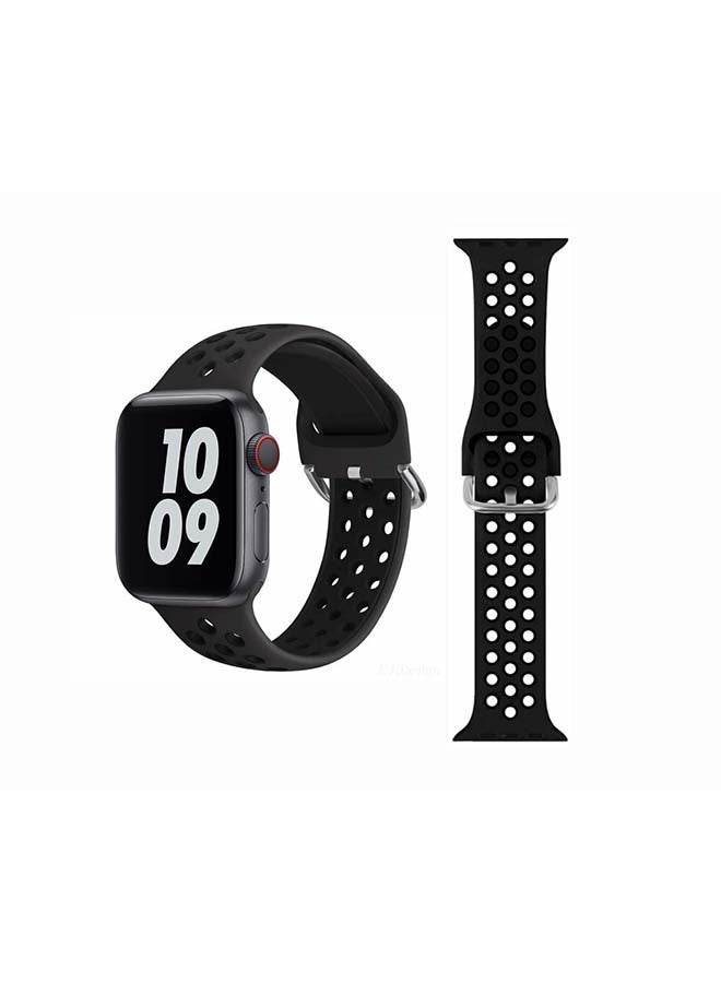 Perfii Replacement Band For Apple Watch Series 6/SE/5/4/3/2/1 Obsidian Black - Image 1