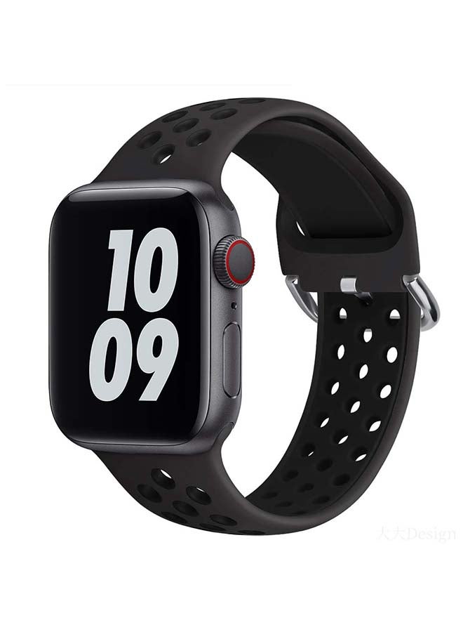 Perfii Replacement Band For Apple Watch Series 6/SE/5/4/3/2/1 Obsidian Black - Image 2