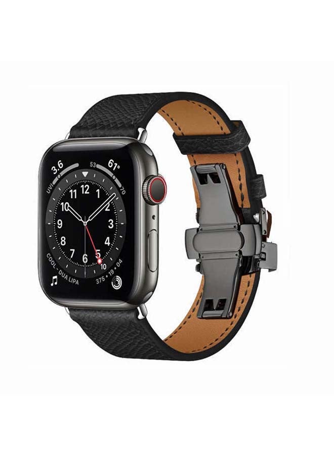Perfii - Replacement Band For Apple Watch Series 6/SE/5/4/3/2/1 Black Lines - Image 1