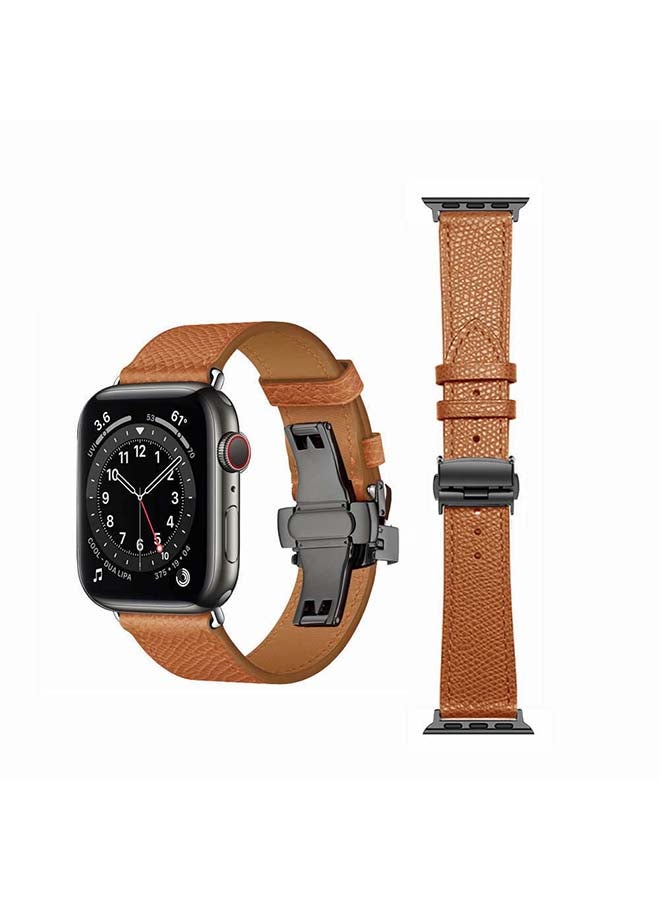 Perfii - Replacement Band For Apple Watch Series 6/SE/5/4/3/2/1 Brown Lines - Image 1