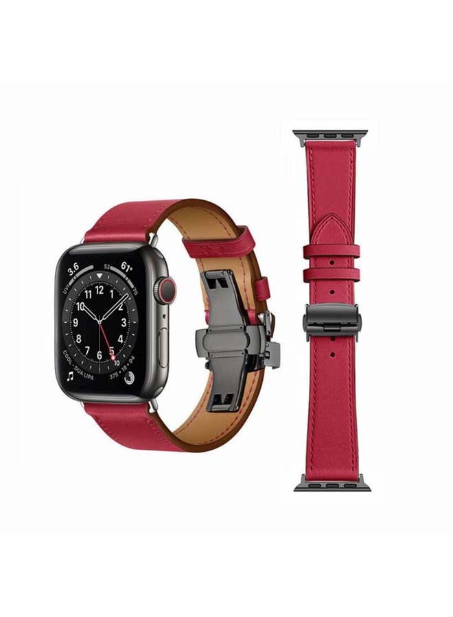 Perfii - Replacement Band For Apple Watch Series 6/SE/5/4/3/2/1 Rouge Piment - Image 1