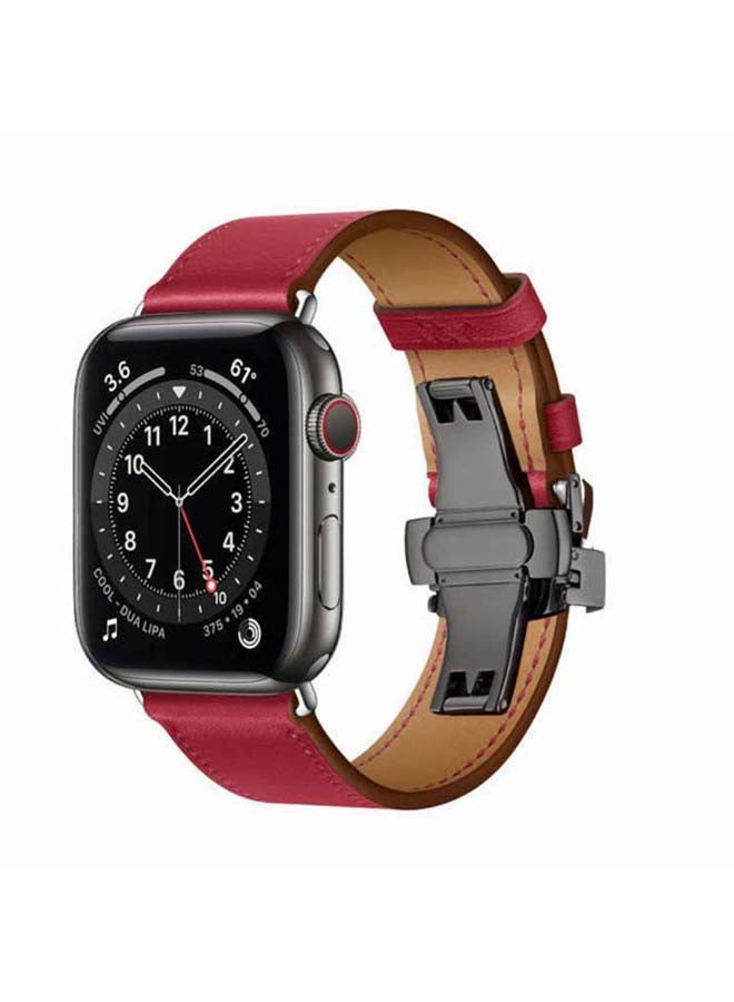 Perfii - Replacement Band For Apple Watch Series 6/SE/5/4/3/2/1 Rouge Piment - Image 1