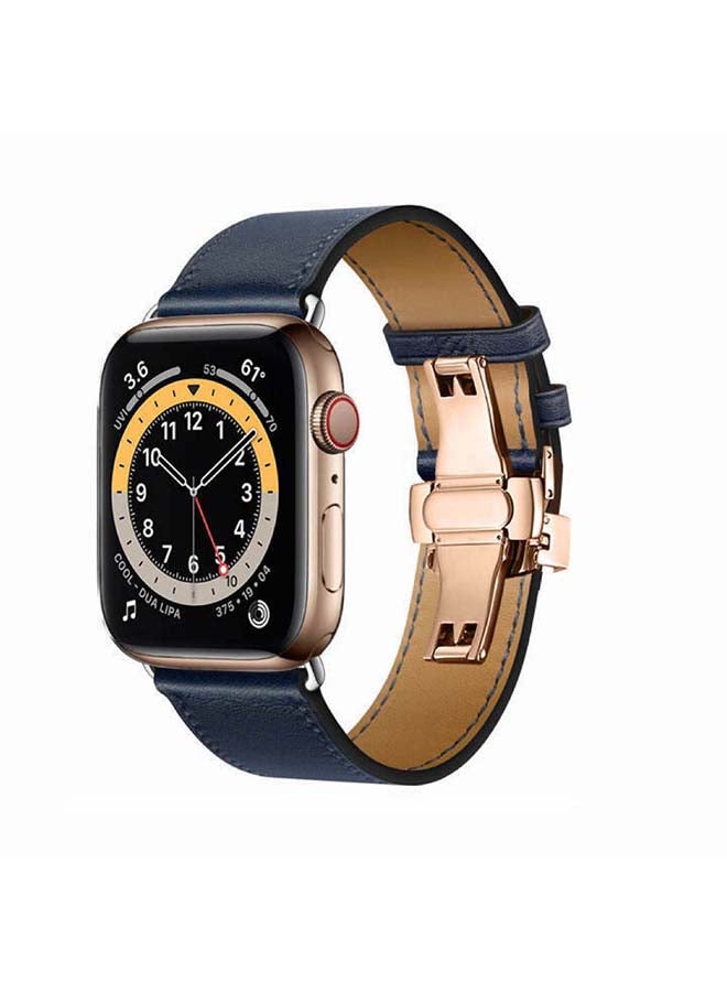 Perfii - Replacement Band For Apple Watch Series 6/SE/5/4/3/2/1 Navy - Image 1