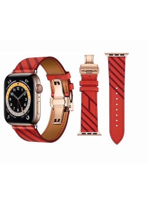 Replacement Band For Apple Watch Series 6/SE/5/4/3/2/1 Red Plum