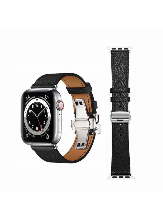 Perfii - Replacement Band For Apple Watch Series 6/SE/5/4/3/2/1 Black Lines - Image 1