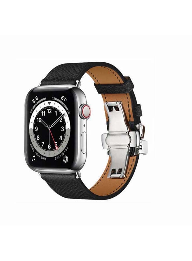 Perfii - Replacement Band For Apple Watch Series 6/SE/5/4/3/2/1 Black Lines - Image 1