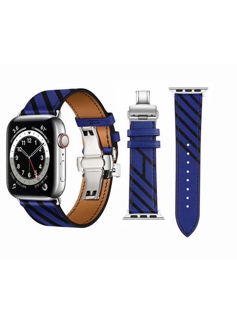 Replacement Band For Apple Watch Series 6/SE/5/4/3/2/1 Blue Black