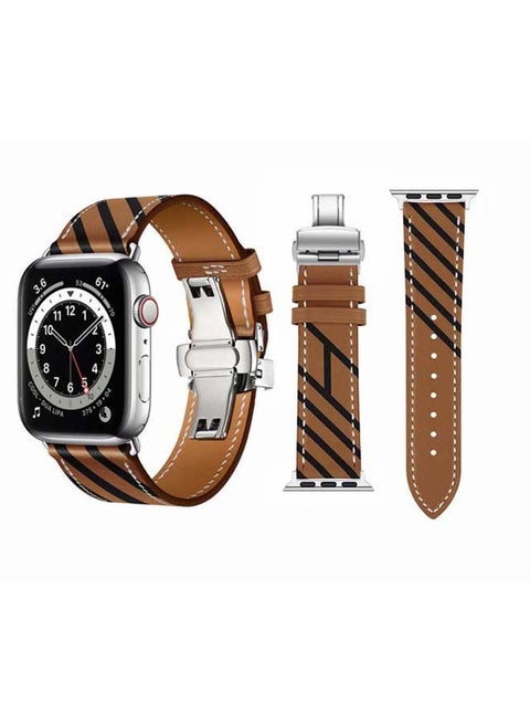 Replacement Band For Apple Watch Series 6/SE/5/4/3/2/1 Brown Black