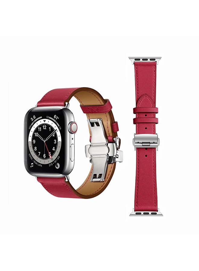 Perfii - Replacement Band For Apple Watch Series 6/SE/5/4/3/2/1 Rouge Piment - Image 1