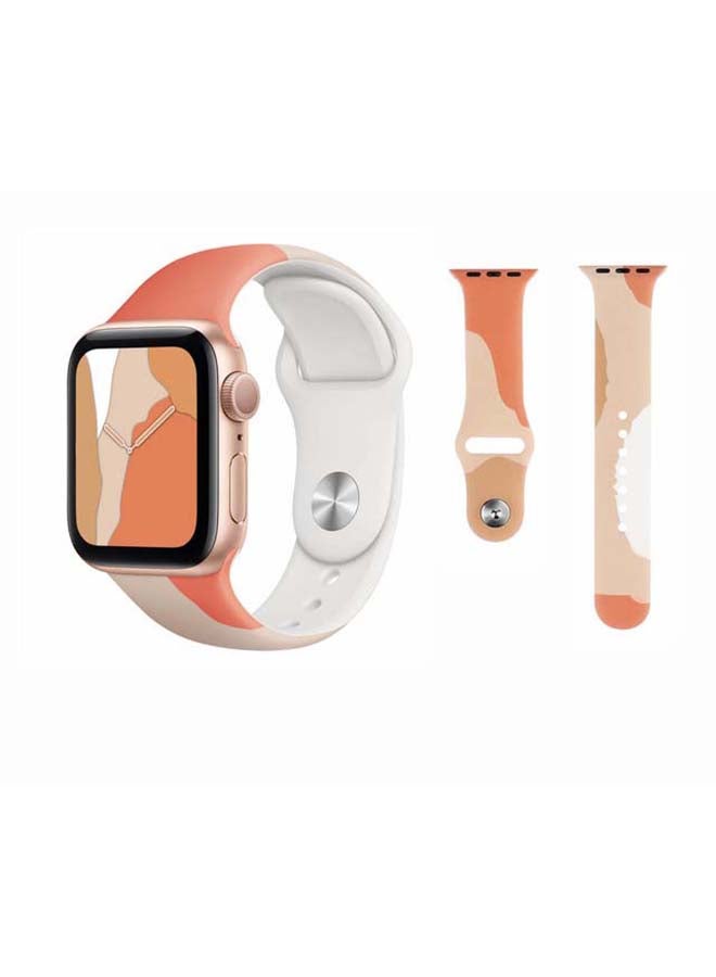 Perfii - Replacement Band For Apple Watch Series 6/SE/5/4/3/2/1 Grapefruit Pink - Image 1