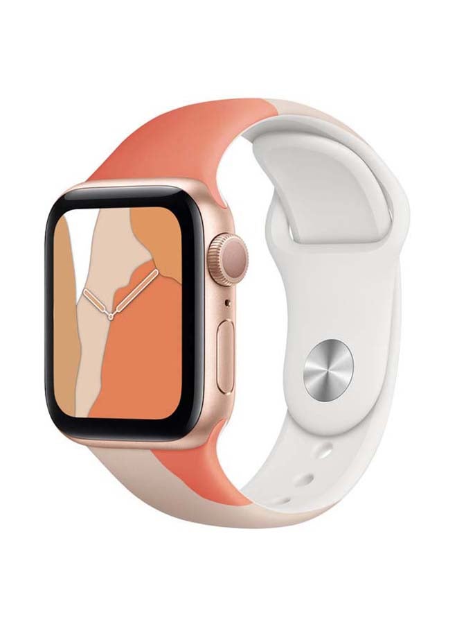 Perfii - Replacement Band For Apple Watch Series 6/SE/5/4/3/2/1 Grapefruit Pink - Image 1