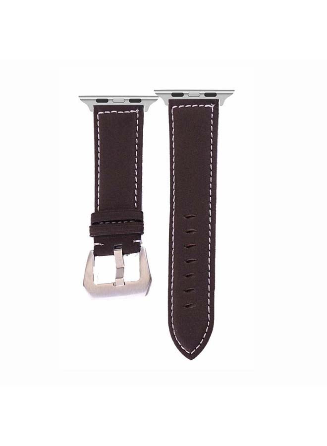 Perfii - Vintage Washed Replacement Band For Apple Watch Series 6/SE/5/4/3/2/1 Dark Brown - Image 1