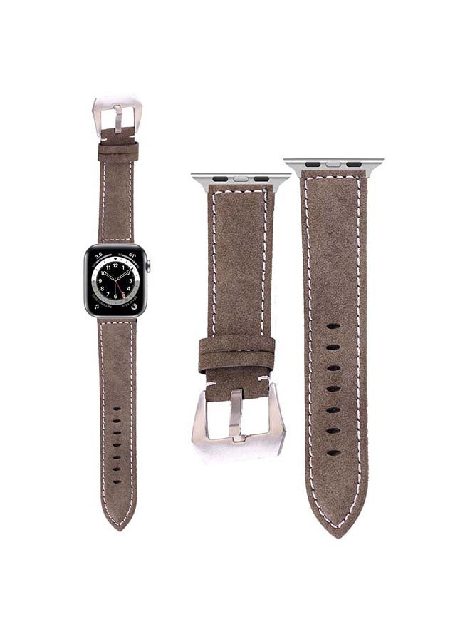 Perfii - Vintage Washed Replacement Band For Apple Watch Series 6/SE/5/4/3/2/1 Grey - Image 1