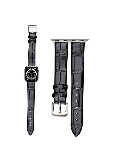 Croc Pattern Replacement Band For Apple Watch Series 6/SE/5/4/3/2/1 Black