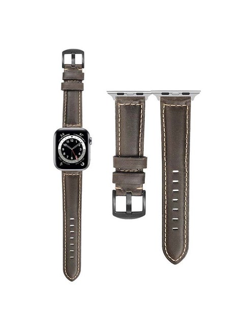 Retro Wax Replacement Band For Apple Watch Series 6/SE/5/4/3/2/1 Grey