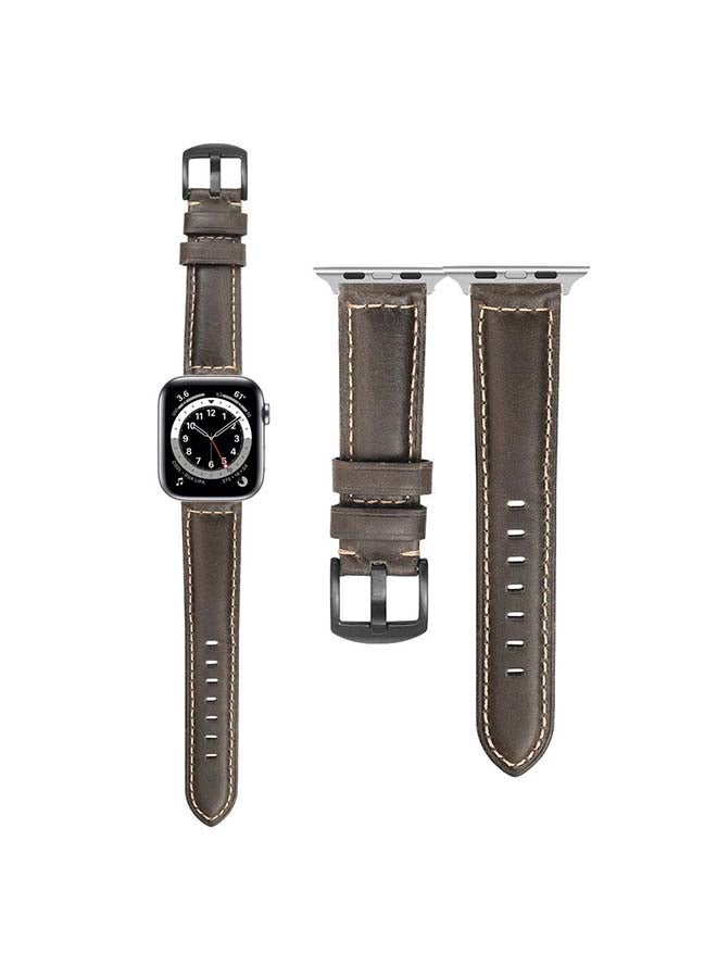 Perfii - Retro Wax Replacement Band For Apple Watch Series 6/SE/5/4/3/2/1 Grey - Image 1