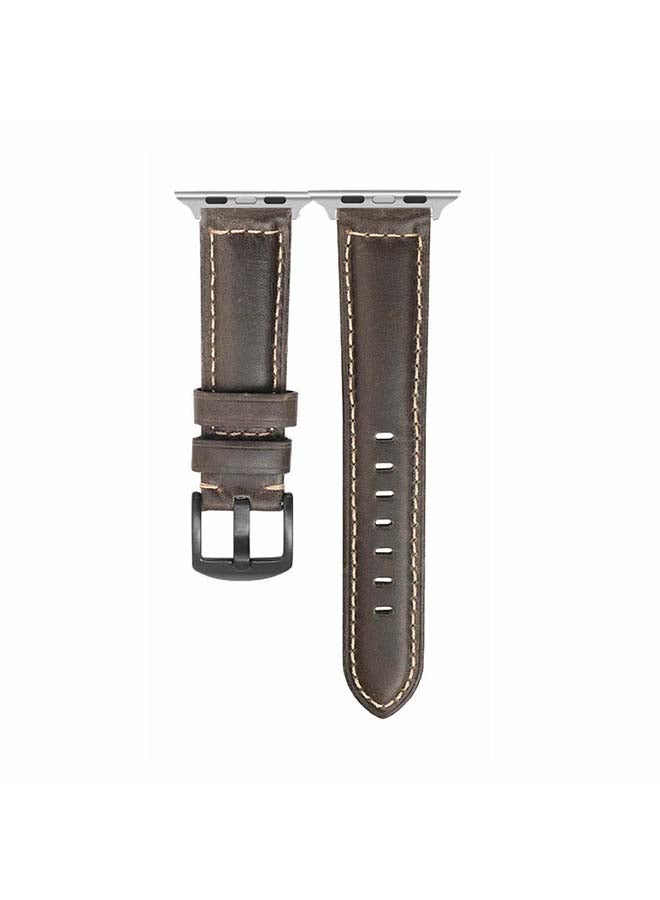 Perfii - Retro Wax Replacement Band For Apple Watch Series 6/SE/5/4/3/2/1 Grey - Image 1