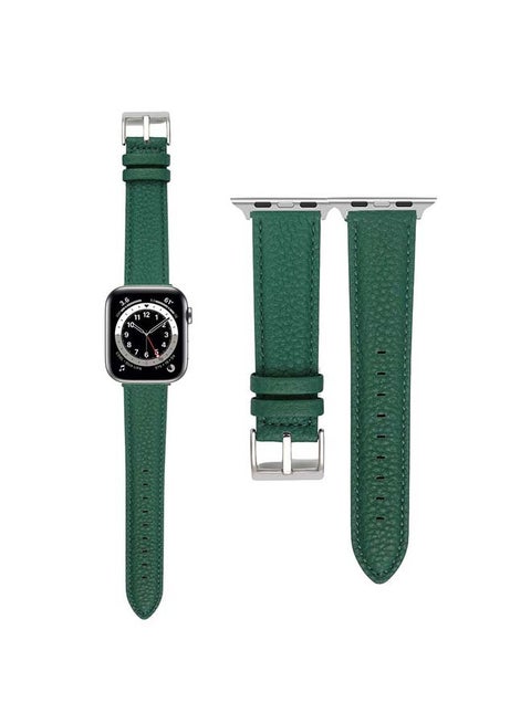 Genuine Calf Leather Replacement Band For Apple Watch Series 6/SE/5/4/3/2/1 Green