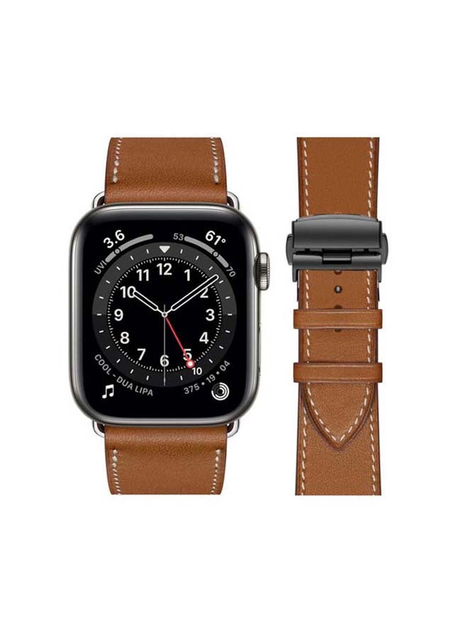 Perfii - Replacement Band For Apple Watch Series 6/SE/5/4/3/2/1 Supreme Brown - Image 1