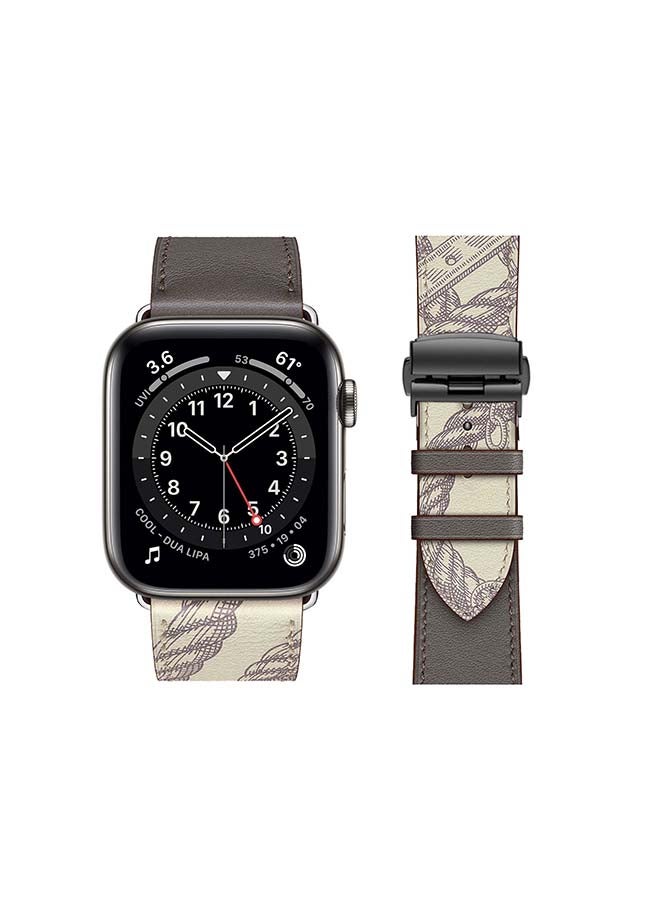 Perfii - Replacement Band for Apple Watch Series 6/SE/5/4/3/2/1 Grey Beton - Image 1