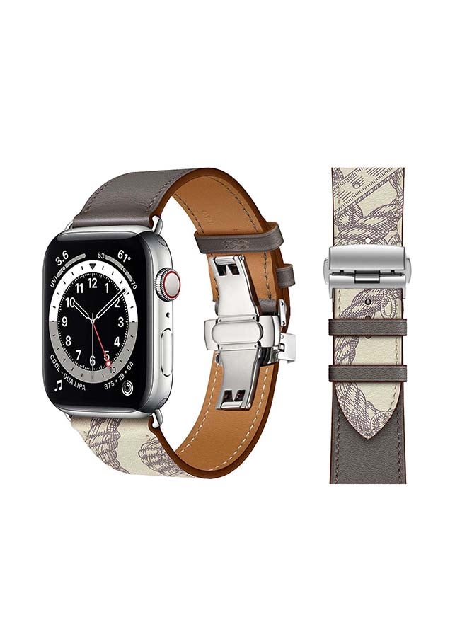 Perfii - Replacement Band For Apple Watch Series 6/SE/5/4/3/2/1 Grey Beton - Image 1